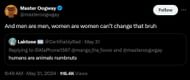 Omer's seemingly transphobic message on X.com (Image via X)